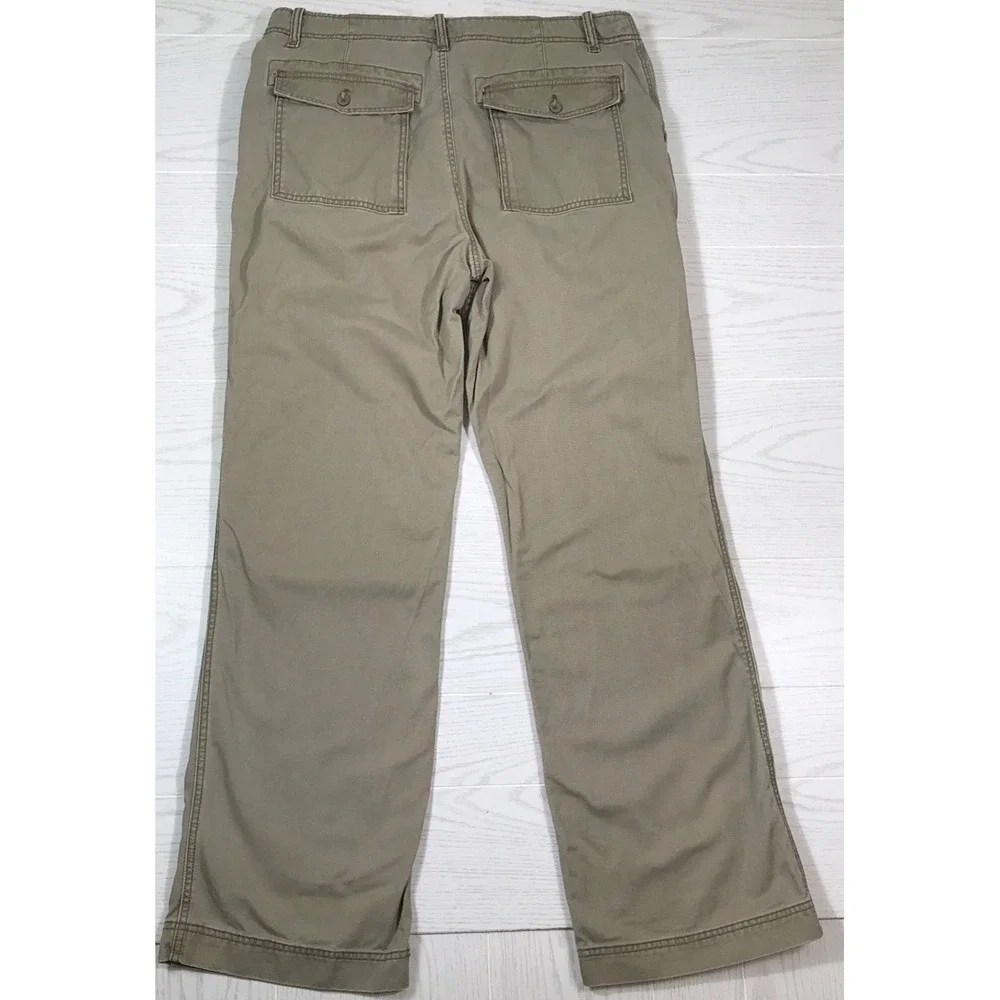 Vintage Old Navy Utility Pants 36x34 Gray Bootcut Cotton Button Pockets Work Y2K